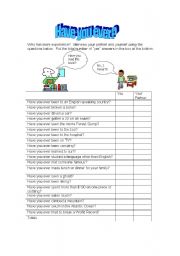 English Worksheet: Have you ever?