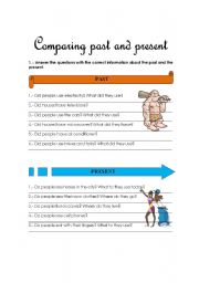 English Worksheet: comparing past and present