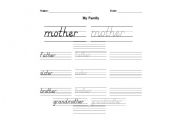 English Worksheet: family tree