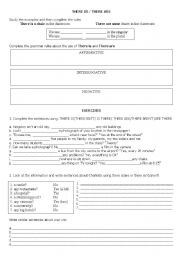 English Worksheet: There is-are practice