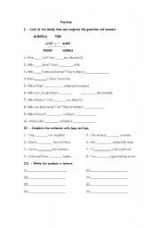 English worksheet: Simple Present