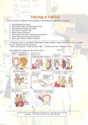English Worksheet: Having a haircut role play and conversation maker (002)