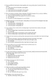 English worksheet: Comprehensive Grammar Exam