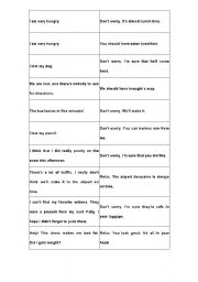 English Worksheet: Reassuring or 