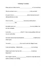 English worksheet: Technology vocabulary exercise