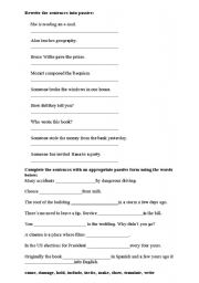 English Worksheet: The Passive Voice Grammar Exercise