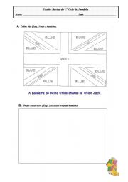 English Worksheet: Englands flag to color