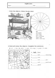 English Worksheet: School objects + worksheet