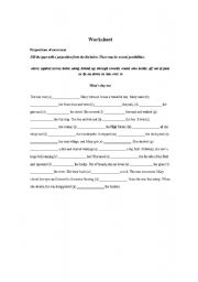 English Worksheet: Prepositions of movement