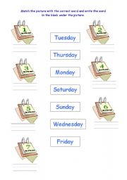 English Worksheet: Days of the week