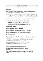 English Worksheet: Contrast clauses