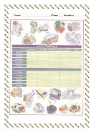 English Worksheet: Timetable