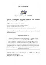 English Worksheet: Five funny commercials