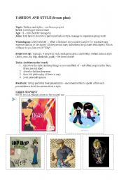 English Worksheet: Fashion and styles project  