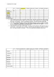 English Worksheet: Comparative Game