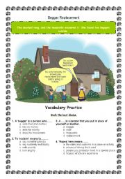 English Worksheet: Beggar Replacement - Made by Luana Vieira