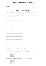 English worksheet: Overall English Ability Test - Intermediate