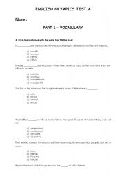 English Worksheet: Overall English Ability Test - Lower-intermediate