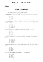English worksheet: Overall English Ability Test - Upper-Intermediate