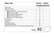 English worksheet: About Me - a project