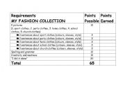English worksheet: My fashion collection - clothes project