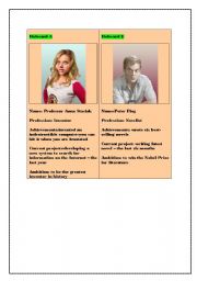 English Worksheet: Discussing personal achievements and projects (role -play: 8 cards)