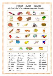 English Worksheet: FOOD AND DRINKS 1ST PART