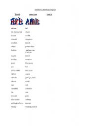 English Worksheet: British English Vs American English