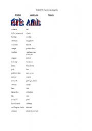 English worksheet: British English Vs American English