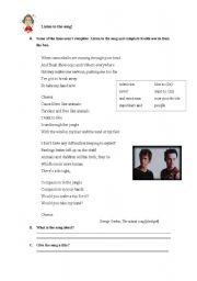 English worksheet: The animal song