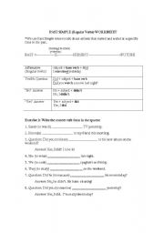 English Worksheet: PAST SIMPLE (Regular Verbs) worksheet