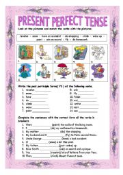 English Worksheet: present perfect tense