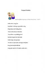 English Worksheet: Tongue Twisters