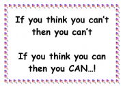 English worksheet: YOU CAN DO IT