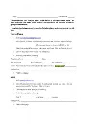 English worksheet: Build a House Internet Activity