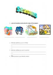 English Worksheet: Seasons