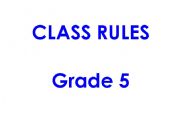 English Worksheet: Class rules in grade 5