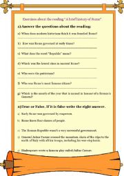 English Worksheet: Exercises about the reading 