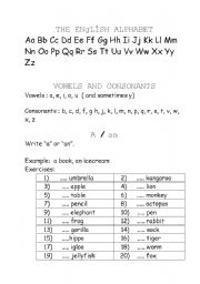 English Worksheet: A / AN EXERCISES