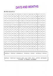 English worksheet: WORD SEARCH