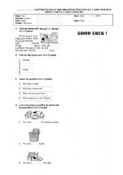 English Worksheet: 4th grade small Quiz