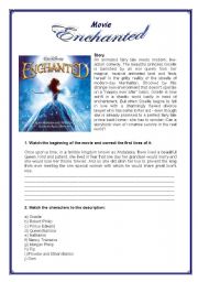 English Worksheet: Watching Enchanted 