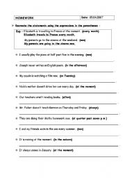 English worksheet: Simple Present & Present Continuous