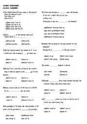 English Worksheet: 7th Grade Test