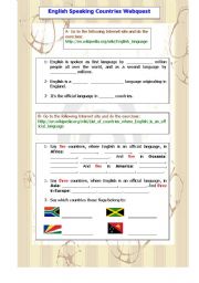 English Worksheet: English Speaking countries