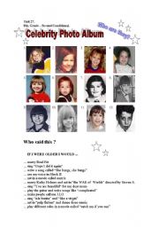 English Worksheet: CELEBRITY PHOTO ALBUM