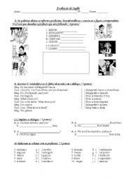 English Worksheet: Test to 5th grade - jobs, countries and nationalities