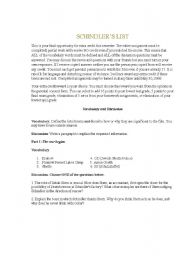 English Worksheet: Schindlers List