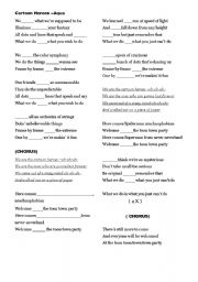 English Worksheet: Cartoon Heroes By Aqua-Very Elementary