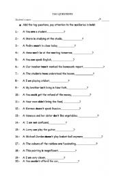 Tag Questions in different forms and tenses